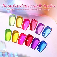 Born Pretty Jelly Gel Nail Polish Halloween 30 Ice Jelly Neon Gel Polish Crystal Transparent Gel Polish Green Yellow Hot Pink R