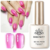 Born Pretty Ice Jelly Gel Nail Polish Jelly Halloween Hot Pink Gel Polish Sheer Transparent Hot Pink Natural Translucent Hemafr