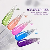 Born Pretty Ice Jelly Gel Nail Polish Jelly Halloween Hot Pink Gel Polish Sheer Transparent Hot Pink Natural Translucent Hemafr