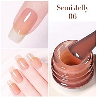 Born Pretty Semi Jelly Gel Nail Polish Jelly Deep Nude Gel Nail Polish Sheer Nude Natural Translucent Hemafree Soak Off Gel Pol