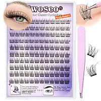 Wiwoseo Self Adhesive Eyelashes No Glue Needed Natural Cluster Lashes Wispy Cc Curl Eyelash Extension Individual Cluster Eyelash