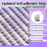 Wiwoseo Self Adhesive Eyelashes No Glue Needed Natural Cluster Lashes Wispy Cc Curl Eyelash Extension Individual Cluster Eyelash