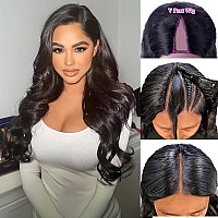 Xagujpo V Part Wigs Body Wave Brazilian Virgin Human Hair Wigs For Black Women Upgrade U Part Wigs Glueless Full Head Clip In Ha