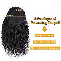 Vtaozi Ponytail Extension Human Hair Curly Drawstring Ponytail For Black Women 9A Brazilian Curly Drawstring Ponytail Extension