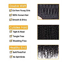 Vtaozi Ponytail Extension Human Hair Curly Drawstring Ponytail For Black Women 9A Brazilian Curly Drawstring Ponytail Extension