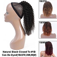 Vtaozi Ponytail Extension Human Hair Curly Drawstring Ponytail For Black Women 9A Brazilian Curly Drawstring Ponytail Extension