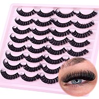 Russian Strip Lashes Natural Look False Eyelashes Fluffy D Curl Strip Eyelashes Wispy Thick Volume Fake Eye Lashes Cat Eye 16 Pa