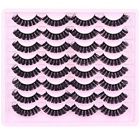 Russian Strip Lashes Natural Look False Eyelashes Fluffy D Curl Strip Eyelashes Wispy Thick Volume Fake Eye Lashes Cat Eye 16 Pa