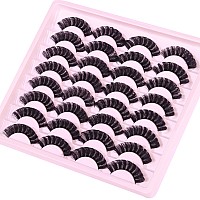 Russian Strip Lashes Natural Look False Eyelashes Fluffy D Curl Strip Eyelashes Wispy Thick Volume Fake Eye Lashes Cat Eye 16 Pa