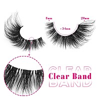 Wispy Lashes Cat Eye False Eyelashes Natural Lashes Fluffy Strip Fake Eyelashes Fox Eye Lashes Mink Clear Band Lashes 7 Pairs