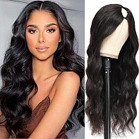 Xagujpo V Part Wigs Human Hair Body Wave Upgrade U Part Wig Glueless Human Hair Vpart Clip In Wigs No Leave Out No Glue No Sew