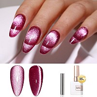 Double Rhythm 05 Oz Cat Eye Gel Polish With Magnet 15Ml Holographic Glitter Shimmer Translucent Jelly Color Magnetic Nail Polis