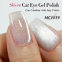 Double Rhythm 05 Oz Cat Eye Gel Polish With Magnet 15Ml Holographic Glitter Shimmer Translucent Jelly Color Magnetic Nail Polis