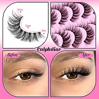 Lashes With Lash Glue False Eyelashes Fluffy Lashes Kit 16Mm Natural Lashes Wispy Fake Eyelashes With 5Ml Eyelash Glue 10 Pairs