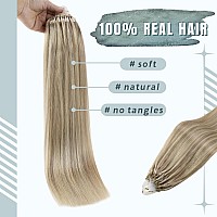 Fshine Micro Beads Hair Extensions Real Human Hair Color 18613 Ash Blonde Micro Link Human Hair Extensions 20 Inch Prebonded Ha