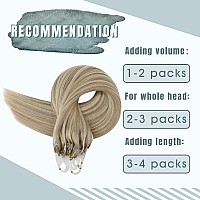 Fshine Micro Beads Hair Extensions Real Human Hair Color 18613 Ash Blonde Micro Link Human Hair Extensions 20 Inch Prebonded Ha