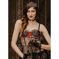 Curasa Black Tiaras For Women Red Gothic Crown For Women Girls Queen Of Hearts Crown Quinceanera Tiara Princess Crowns Royal Que