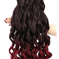 French Curly Braiding Hair 18 Inch 8 Packs Pre Stretched Bouncy Braiding Hair Loose Wavy Braiding Hair Synthetic Hair Extensi