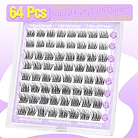 Natural Lash Clusters Wispy Cluster Eyelash Extensions Short Diy Lash Extensions 64 Pcs Cd Curl Individual Lash Fluffy Eyelash C