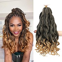 French Curly Braiding Hair 12 Inch 8 Packs Pre Stretched Bouncy Braiding Hair Loose Wavy Braiding Hair Synthetic Hair Extensi