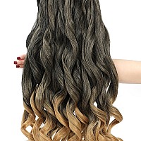 French Curly Braiding Hair 12 Inch 8 Packs Pre Stretched Bouncy Braiding Hair Loose Wavy Braiding Hair Synthetic Hair Extensi