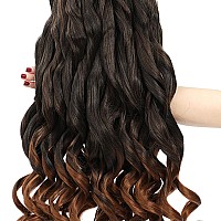 French Curly Braiding Hair 12 Inch 8 Packs Pre Stretched Bouncy Braiding Hair Loose Wavy Braiding Hair Synthetic Hair Extensi