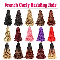 French Curly Braiding Hair 12 Inch 8 Packs Pre Stretched Bouncy Braiding Hair Loose Wavy Braiding Hair Synthetic Hair Extensi