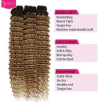 Hntl 12A Deep Wave Human Hair Bundles Ombre Honey Blonde Deep Wave Bundles Human Hair 18 20 22 Inch T427 Curly Bundles Brazilia