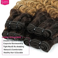 Hntl 12A Deep Wave Human Hair Bundles Ombre Honey Blonde Deep Wave Bundles Human Hair 18 20 22 Inch T427 Curly Bundles Brazilia