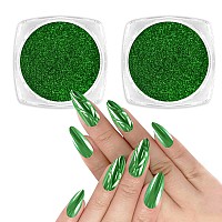 Allstarry Chrome Nail Powder 2 Colors Metallic Effect Mirror Chrome Powder Pigment Manicure Magic Glitter Dust Kit For Gel Poli