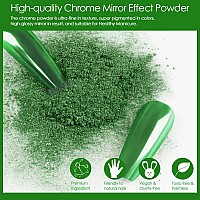 Allstarry Chrome Nail Powder 2 Colors Metallic Effect Mirror Chrome Powder Pigment Manicure Magic Glitter Dust Kit For Gel Poli