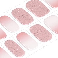 Danni Toni Semi Cured Gel Nail Strips Pink White Ombre Blushing Whisper Glitters Gel Nail Stickers Semicured Gel Nail Wraps