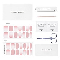 Danni Toni Semi Cured Gel Nail Strips Pink White Ombre Blushing Whisper Glitters Gel Nail Stickers Semicured Gel Nail Wraps