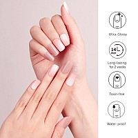 Danni Toni Semi Cured Gel Nail Strips Pink White Ombre Blushing Whisper Glitters Gel Nail Stickers Semicured Gel Nail Wraps