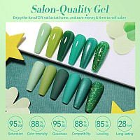 Born Pretty Green Gel Nail Polish Carnival Evergreen Gel Nail Polish Set Glitter Green Sparkle Gel Polish Nail Art Varnish Manic