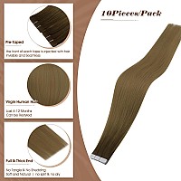 Full Shine Insert Virgin Tape In Hair Extensions Human Hair Ombre Dark Brown To Light Brown Tape Hair Extensions Real Human Hair