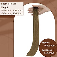 Full Shine Insert Virgin Tape In Hair Extensions Human Hair Ombre Dark Brown To Light Brown Tape Hair Extensions Real Human Hair