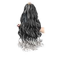 French Curly Braiding Hair 12 Inch 8 Packs Pre Stretched Bouncy Braiding Hair Loose Wavy Braiding Hair Synthetic Hair Extensi