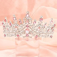 Curasa Pink Tiaras For Women Silver Princess Crown Birthday Tiara For Little Girls Quinceanera Crown Queen Crowns Wedding Tiaras