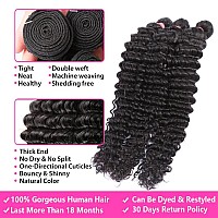 Human Hair Deep Wave Bundles 24 26 28 12A Unprocessed Bundles Virgin Remy Human Hair Weave Bundles Deep Curly Hair Extensions