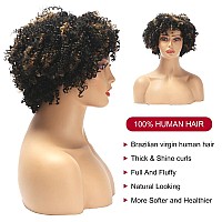 Larima Pixie Cut Wig Human Hair Short Curly Wigs For Black Women 1B27 8 Highlight Curly Pixie Cut Wig With Bangs Tight Curly H