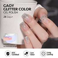 Gaoy Glitter Gel Nail Polish Set Of 6 Colors Including Sparkly Pink Gold Silver Gel Nail Kit For Nail Art Diy Manicure And Pedic