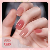 Gaoy Nude Jelly Gel Nail Polish Set 6 Transparent Colors Sheer Pink Neutral Gel Nail Kit For Salon And Nail Art Diy At Home