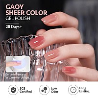 Gaoy Nude Jelly Gel Nail Polish Set 6 Transparent Colors Sheer Pink Neutral Gel Nail Kit For Salon And Nail Art Diy At Home