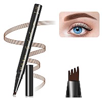 Eyebrow Pencil Light Brown Waterproof Microblade Eyebrow Pen 4 Fork Tip Pencil Smudge Proof Brow Pen Long Lasting Liquid Brow E