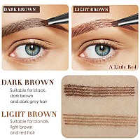 Eyebrow Pencil Light Brown Waterproof Microblade Eyebrow Pen 4 Fork Tip Pencil Smudge Proof Brow Pen Long Lasting Liquid Brow E