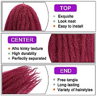 Zrq 18 Inch Marley Twist Braiding Hair Burgundy Afro Twist Hair 8 Packs Afro Kinky Marley Braiding Hair For Faux Locs Afro Twis