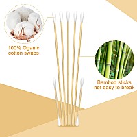 Organic Bamboo Cotton Swabs Set 1000 Pcs 800 Cotton Swabs For Ear 200 Long Cotton Swabs Biodegradable Cotton Buds For Ear