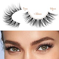 Kiromiro Eyelashes Wispy 14Mm False Lashes Natural Look Clear Band Lashes Cat Eye Invisible Daily Faux Mink Eyelashes Handmade S