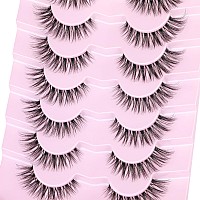 Kiromiro Eyelashes Wispy 14Mm False Lashes Natural Look Clear Band Lashes Cat Eye Invisible Daily Faux Mink Eyelashes Handmade S